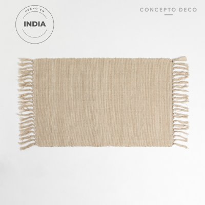 ALFOMBRA DECO INDIA ALGODÓN GRIS 45X70