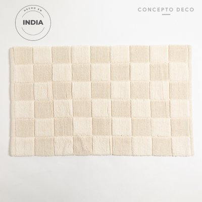 ALFOMBRA INDIA CUADROS NATURAL 50X80CM
