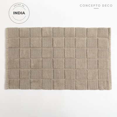 ALFOMBRA INDIA CUADROS GRIS 50X80CM