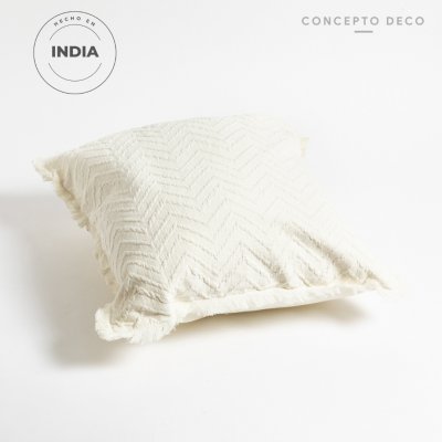 FUNDA DE ALMOHADON INDIA NATURAL 45X45CM