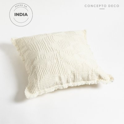 FUNDA DE ALMOHADON INDIA NATURAL 45X45CM