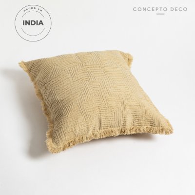 FUNDA DE ALMOHADON INDIA BEIGE 45X45CM