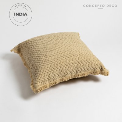FUNDA DE ALMOHADON INDIA BEIGE 45X45CM