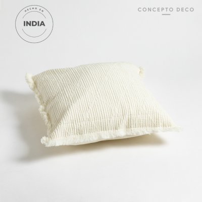 FUNDA DE ALMOHADON INDIA NATURAL 45X45CM