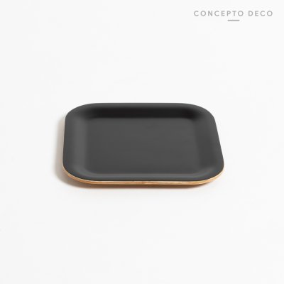 BANDEJA MADERA SAUCE NEGRO 16X16CM