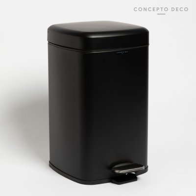 TACHO ACERO CIERRE SOFT CUADRADO NEGRO MATE 12L