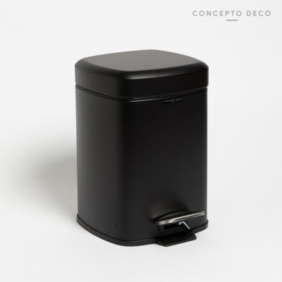 TACHO ACERO CIERRE SOFT CUADRADO NEGRO MATE 6L