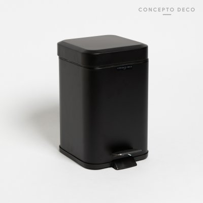 TACHO ACERO CIERRE SOFT CUADRADO NEGRO MATE 3L