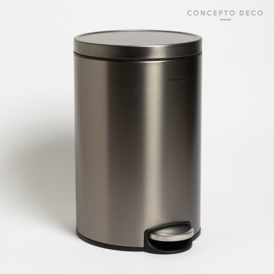 TACHO ACERO CIERRE SOFT GRIS METALIZADO MATE 12L