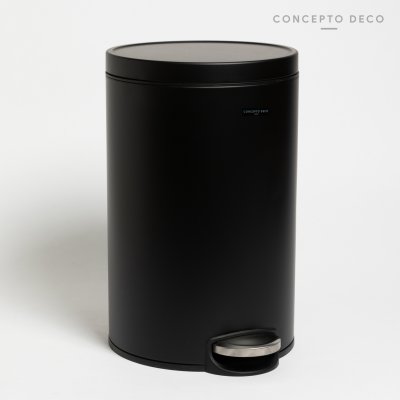 TACHO ACERO CIERRE SOFT REDONDO NEGRO MATE 12L
