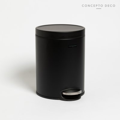TACHO ACERO CIERRE SOFT REDONDO NEGRO MATE 5L
