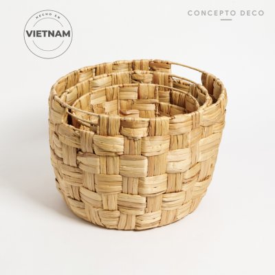 SETX3 CANASTO JACINTO G:38X28 M:33X25 C:25,5X21CM