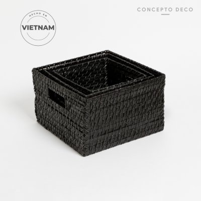 SETX3 CAN RATTAN NEGRO G:30X19 M:26X18 C:22X16,5