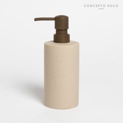 DISPENSER CERÁMICA PUNTITOS CRUDO 18X6CM