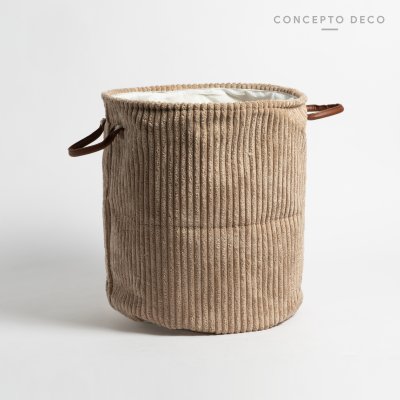 CESTO LAUNDRY CORDEROY BEIGE 35X38CM