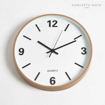 RELOJ PARED MADERA BLANCO 30CM