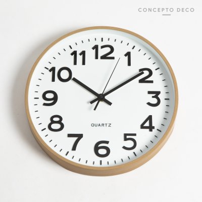 RELOJ PARED MADERA BLANCO 30CM
