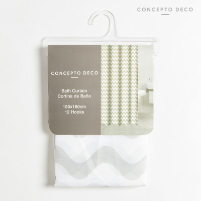 CORTINA ONDAS BEIGE 180X180CM