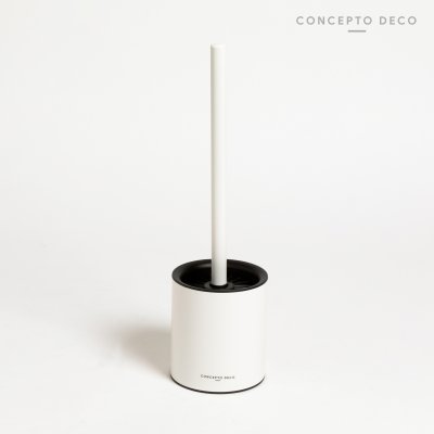 ESCOBILLERO CILINDRO BLANCO MATE BAJO 35CM