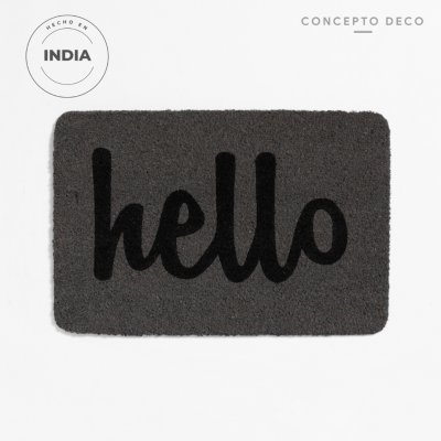 FELPUDO COCO 40X60 GRIS HELLO MINUSC