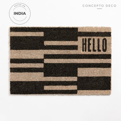 FELPUDO INDIA COCO HELLO MIX GRIS CLARO 40X60M
