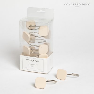 GANCHO X12 RESINA CUADRADO BEIGE MATE