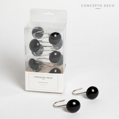 GANCHO X12 RESINA REDONDO NEGRO MATE