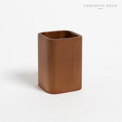 PORTACEPILLO MADERA TECA CUADRADO 9,57CM