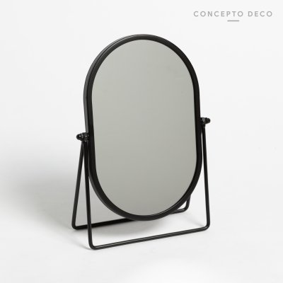 ESPEJO PIE OVAL NEGRO 34X16,5CM