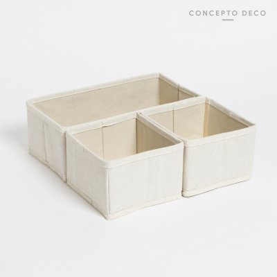 ORG DE CAJONES 3 DIV 28X14X10 14X14X10 CM CRUDO