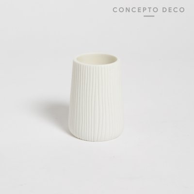 PORTACEPILLO LINEAS RESINA 10CM BLANCO