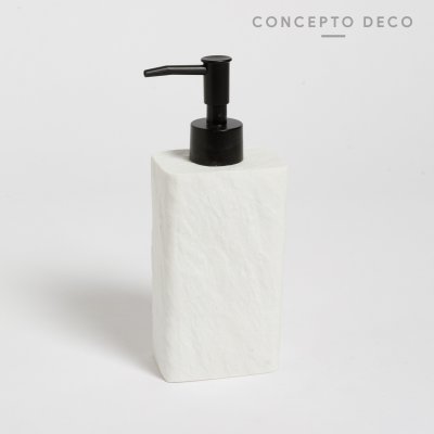 DISPENSER PIEDRA RESINA 20CM BLANCO