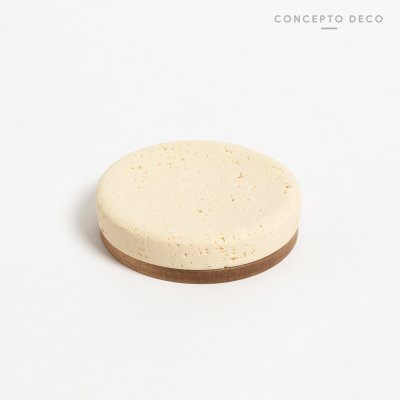 JABONERA SIMIL TRAVERTINO BEIGE 11,5DIAMX3CM