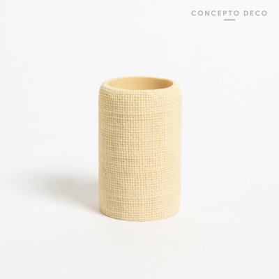 PORTACEPILLO TEJIDO BEIGE 11X7,5CM