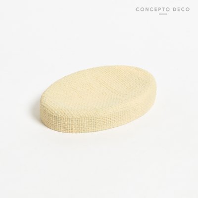 JABONERA TEJIDO BEIGE 14X2,5CM