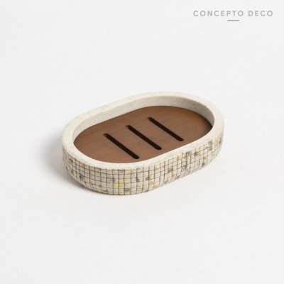 JABONERA VENECITA BEIGE OVAL 12CM