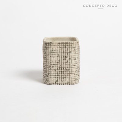 VASO VENECITA GRIS CUADRADO 7,5X10CM