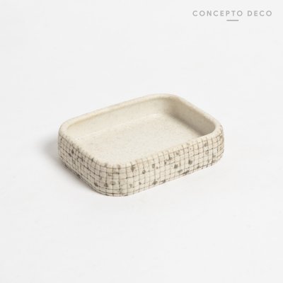 JABONERA VENECITA GRIS CUADRADO 12X9CM