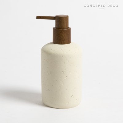 DISPENSER ALTO SIMIL PIEDRA ARENA 18CM