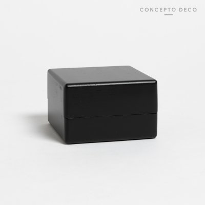 RECIPIENTE ALGODONERA CUADRADO ROBLE NEGRO 10X6CM