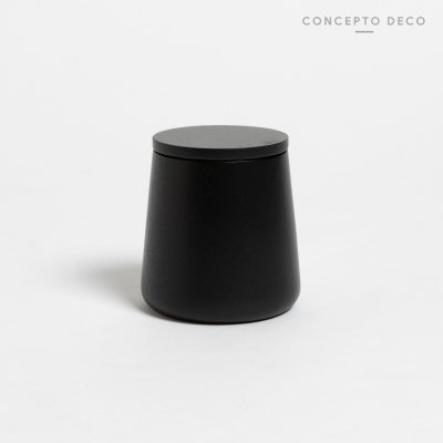 RECIPIENTE ALGODONERA REDONDO ROBLE NEGRO 8,5X7CM