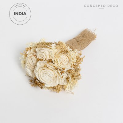 FLORES SECAS BOUQUET WOOD ROSE CRUDO 29CM