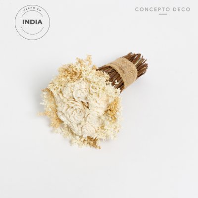 BOUQUET S WOOD ROSE CAPUCHINO/CRUDO 18CM