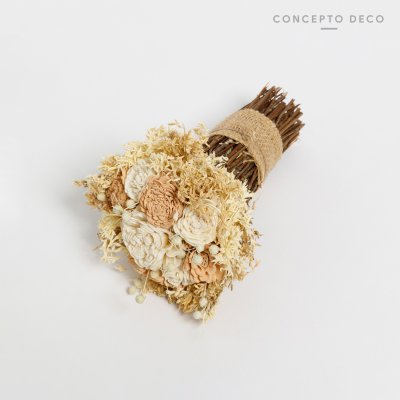 BOUQUET S WOOD ROSE CAPUCHINO/CRUDO 21CM