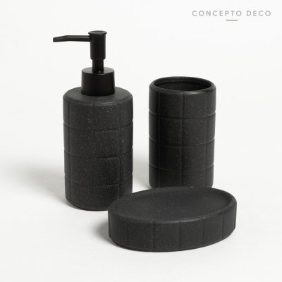 SET DE BAÑO X3 ROCA REDONDO NEGRO