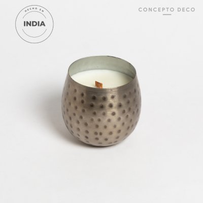 VELÓN INDIA METAL MARTILLADO 350g 8X8,5X10CM