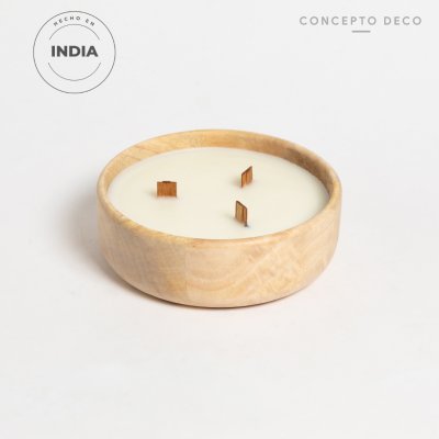 VELÓN INDIA MADERA MANGO NATURAL 300g 15X15X4CM